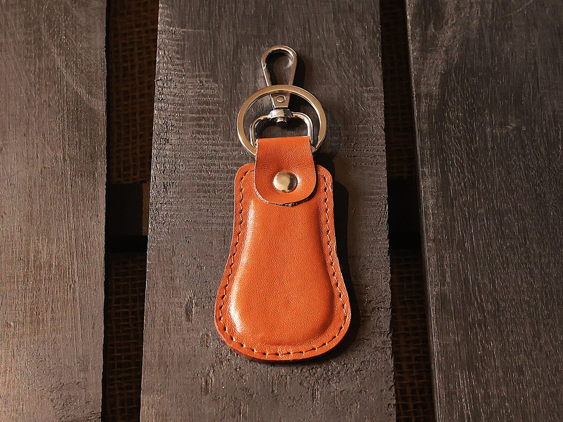 IMG_3001 Tan Leather Keychain with Belt Loop - Image 1
